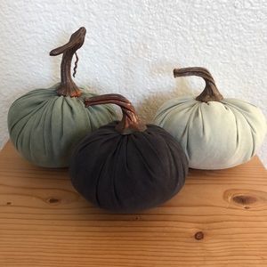 Cloth Pumpkin Trio